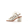 talon ouvert doré en cuir